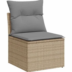 vidaXL Muebles De Jardín-Juego de sofás jardín con cojines 4 pzas ratán sintético beige