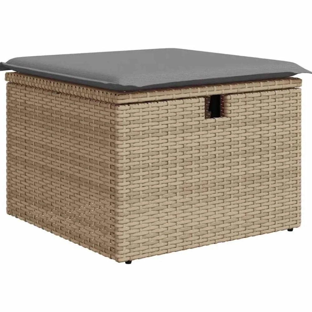 vidaXL Muebles De Jardín-Juego de sofás jardín con cojines 4 pzas ratán sintético beige
