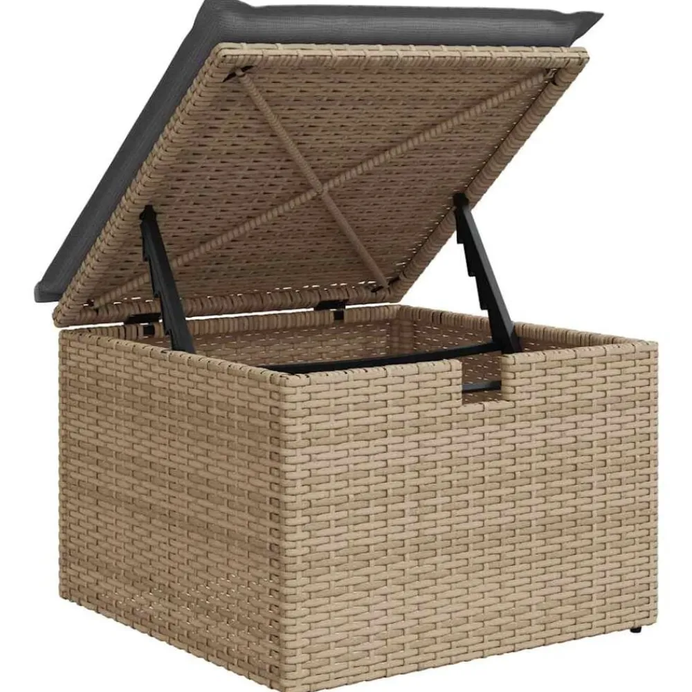 vidaXL Muebles De Jardín-Juego de sofás jardín con cojines 4 pzas ratán sintético beige