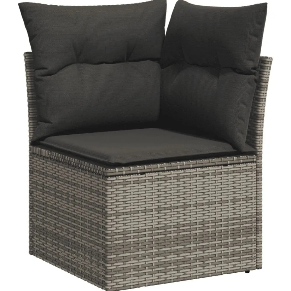 vidaXL Muebles De Jardín-Juego de sofás jardín con cojines 5 pzas ratán sintético