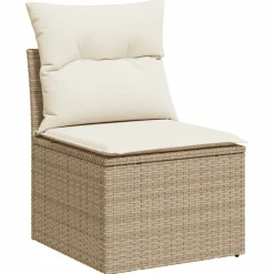 vidaXL Muebles De Jardín-Juego de sofás jardín con cojines 6 pzas ratán sintético beige