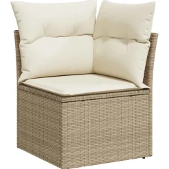 vidaXL Muebles De Jardín-Juego de sofás jardín con cojines 6 pzas ratán sintético beige