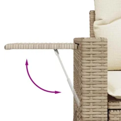 vidaXL Juego de sofás jardín con cojines 5 pzas ratán sintético beige beige y crema Clearance