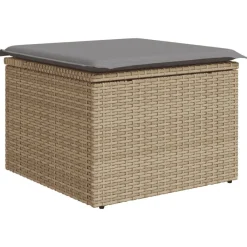 vidaXL Muebles De Jardín-Juego de sofás jardín con cojines 6 pzas ratán sintético beige