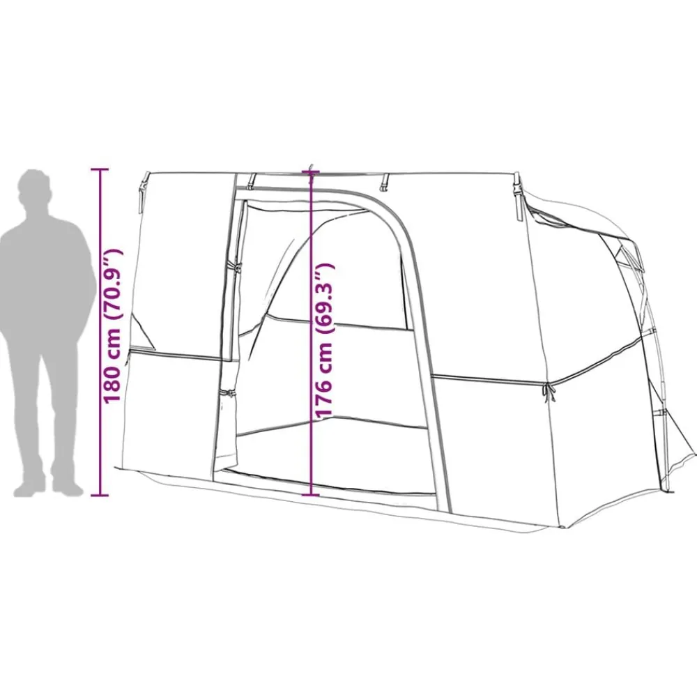 vidaXL Actividades Al Aire Libre-Juego de Tienda de Camping con techo 2 pcs Tafetán y Tela
