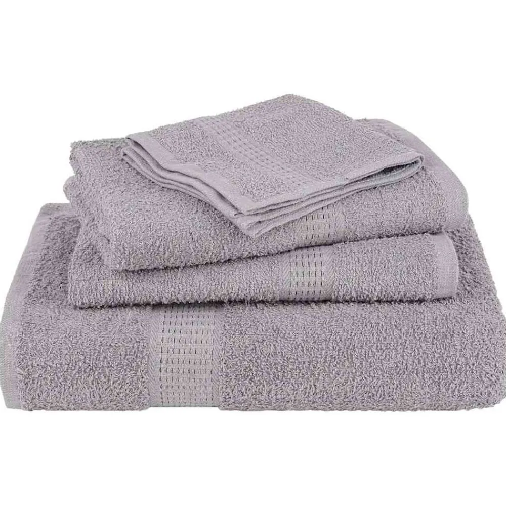 vidaXL Juego de toallas FROGN 6 piezas 360 g/m² Gris Sale