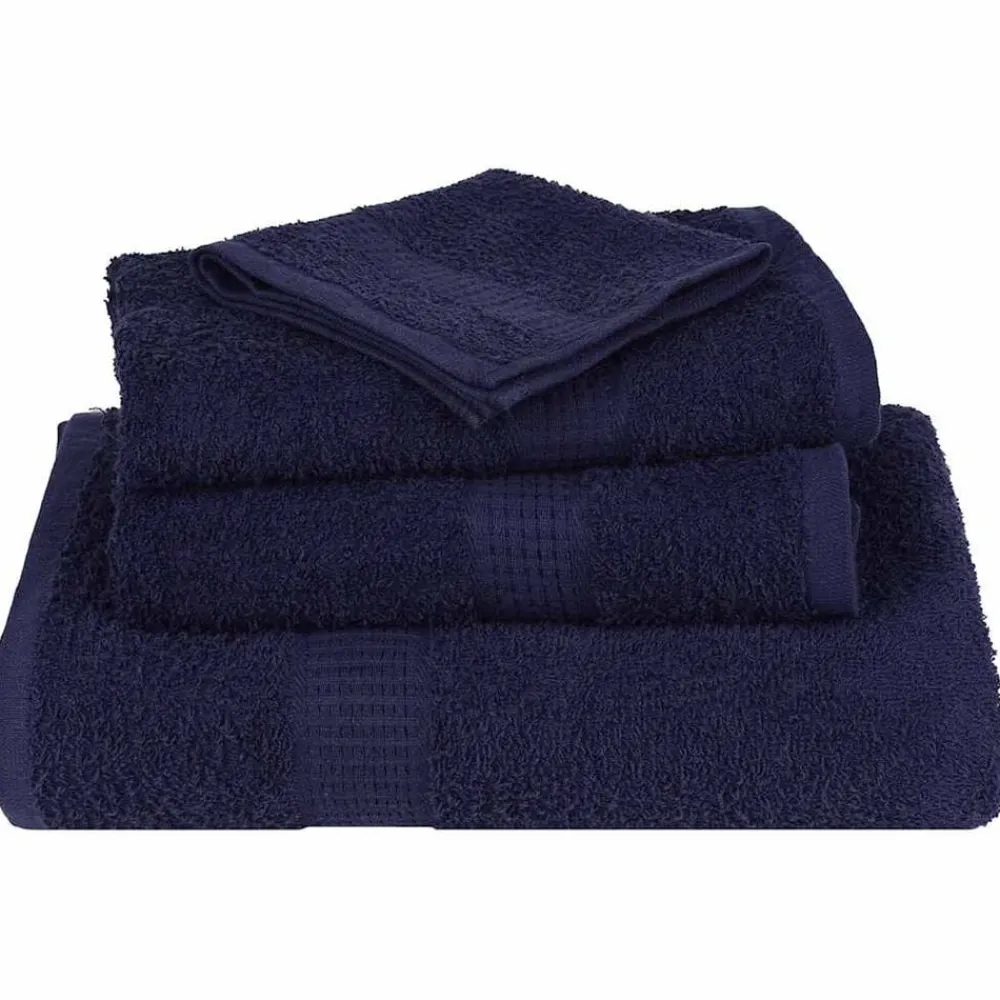 vidaXL Juego de toallas FROGN 6 piezas 360 g/m² Azul marino Online