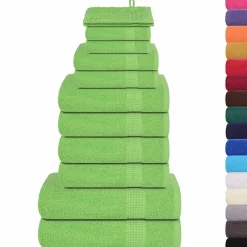vidaXL Ropa De Casa-Juego de toallas FROGN de 12 piezas 360 g/m²