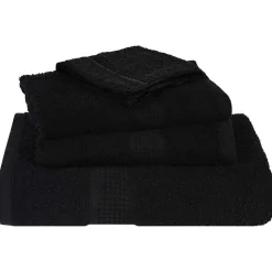 vidaXL Juego de toallas FROGN de 12 piezas 360 g/m² Negro New