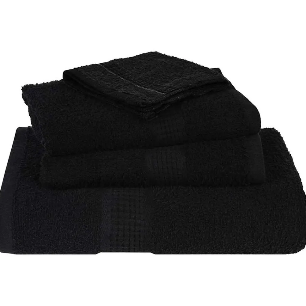 vidaXL Juego de toallas FROGN de 12 piezas 360 g/m² Negro New