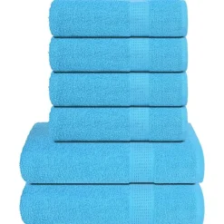 vidaXL Juego de toallas FROGN de 6 piezas turquesa 360 g/m² Tuquesa Outlet
