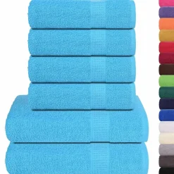 vidaXL Juego de toallas FROGN de 6 piezas turquesa 360 g/m² Tuquesa Outlet