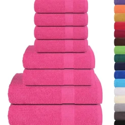 vidaXL Ropa De Casa-Juego de toallas FROGN 8 piezas 360 g/m²