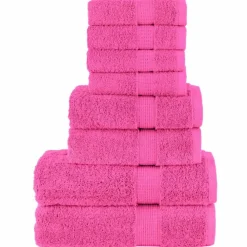 vidaXL Juego de toallas premium SOLUND 8 unidades 600 gsm Rosa New