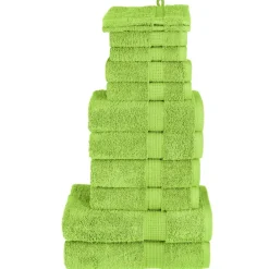vidaXL Ropa De Casa-Juego de toallas premium SOLUND 12 uds verde 600 gsm