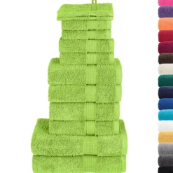 vidaXL Ropa De Casa-Juego de toallas premium SOLUND 12 uds verde 600 gsm