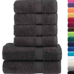 vidaXL Ropa De Casa-Juego de toallas premium SOLUND 6 unidades 600 gsm