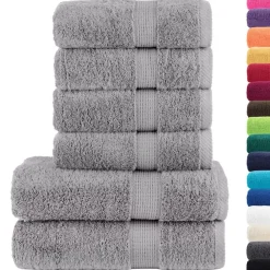 vidaXL Ropa De Casa-Juego de toallas premium SOLUND 6 unidades 600 gsm