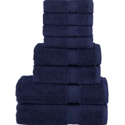 vidaXL Juego de toallas premium SOLUND 8 unidades 600 gsm Azul marino Best