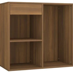 vidaXL Juego de tocador con LED madera contrachapada roble marrón Marr&oacute;n roble Online
