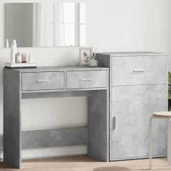 vidaXL Conjuntos De Muebles-Juego de tocador de 3 piezas madera de ingeniería gris hormigón