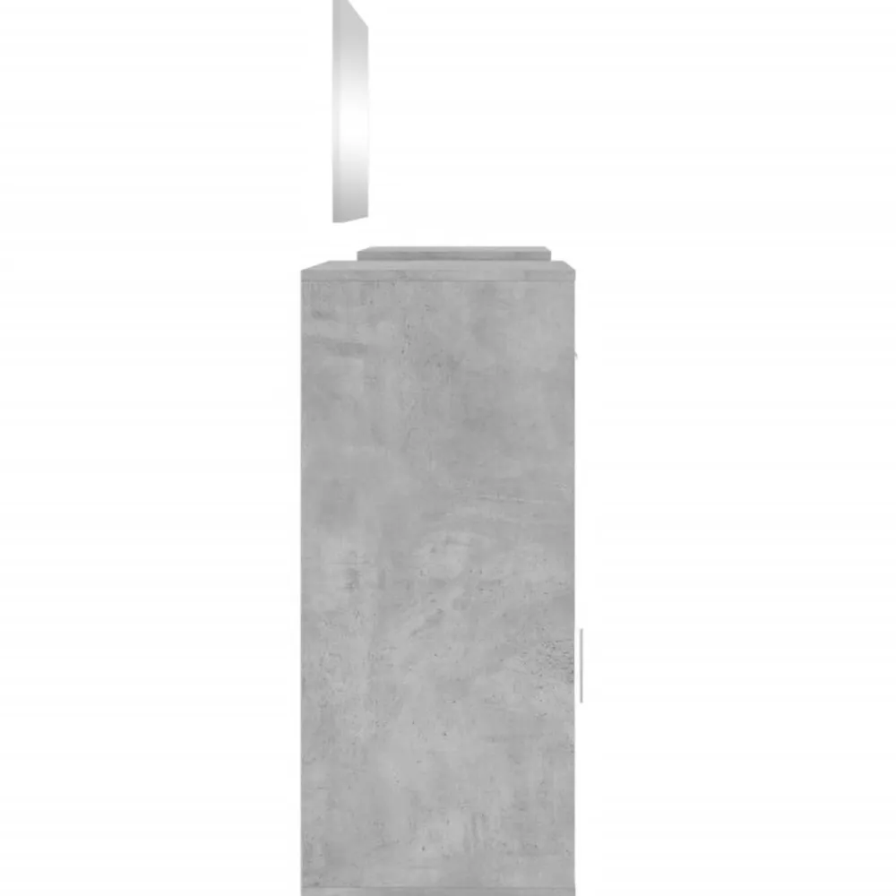 vidaXL Juego de tocador de 4 piezas madera de ingeniería gris hormigón Gris hormigón Outlet