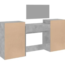 vidaXL Juego de tocador de 4 piezas madera de ingeniería gris hormigón Gris hormigón Outlet