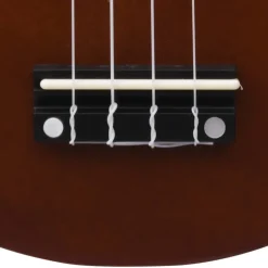 vidaXL Juego de ukelele soprano para niños con funda madera oscura 21