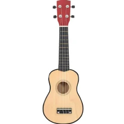 vidaXL Arte Y Ocio-Juego de ukelele soprano para niños con funda madera clara 21