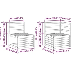 vidaXL Juegos de sofás 6 pcs Madera de Acacia Sólida Natural Best