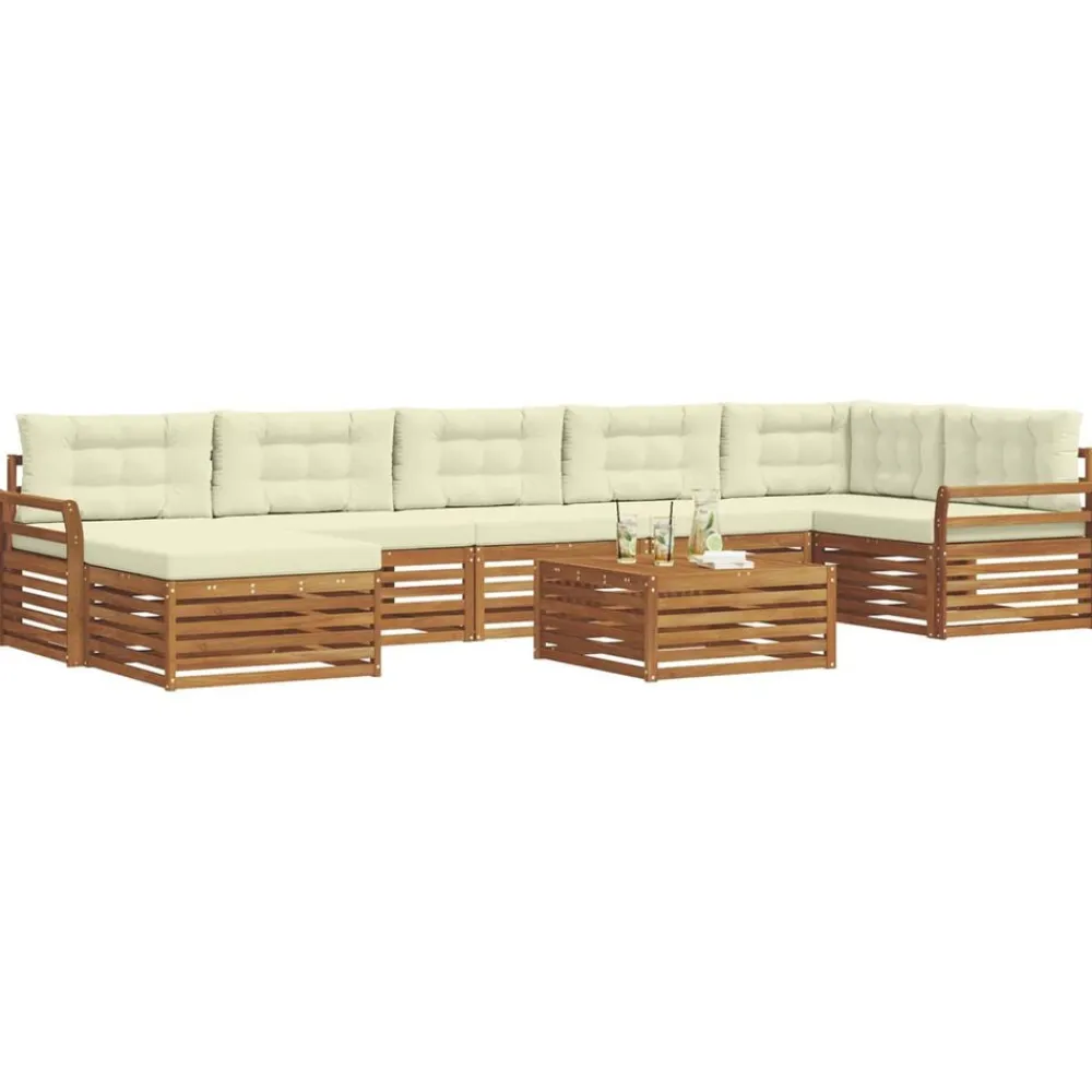 vidaXL Conjuntos De Muebles-Juegos de sofás 8 pcs Madera de Acacia Sólida
