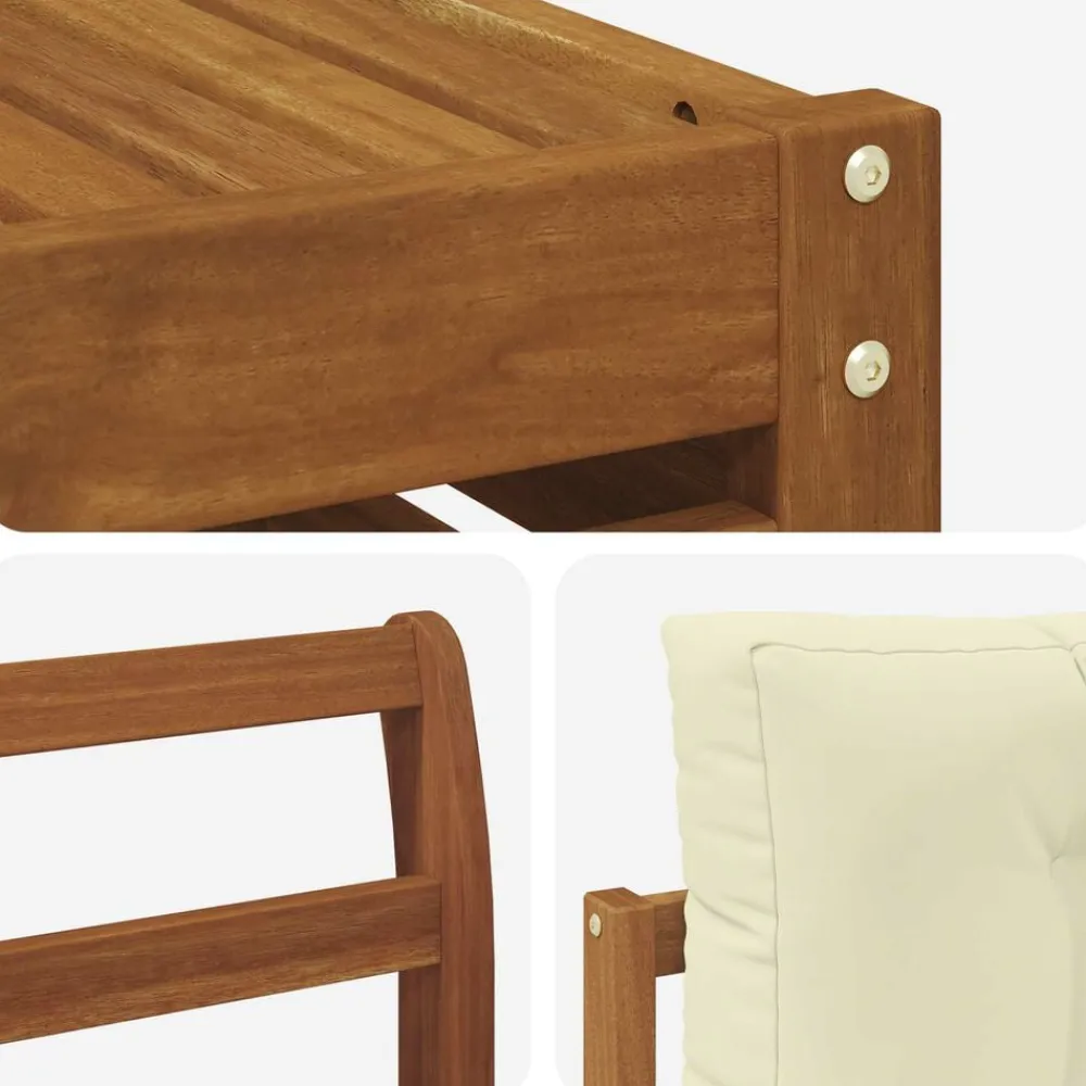 vidaXL Conjuntos De Muebles-Juegos de sofás 8 pcs Madera de Acacia Sólida