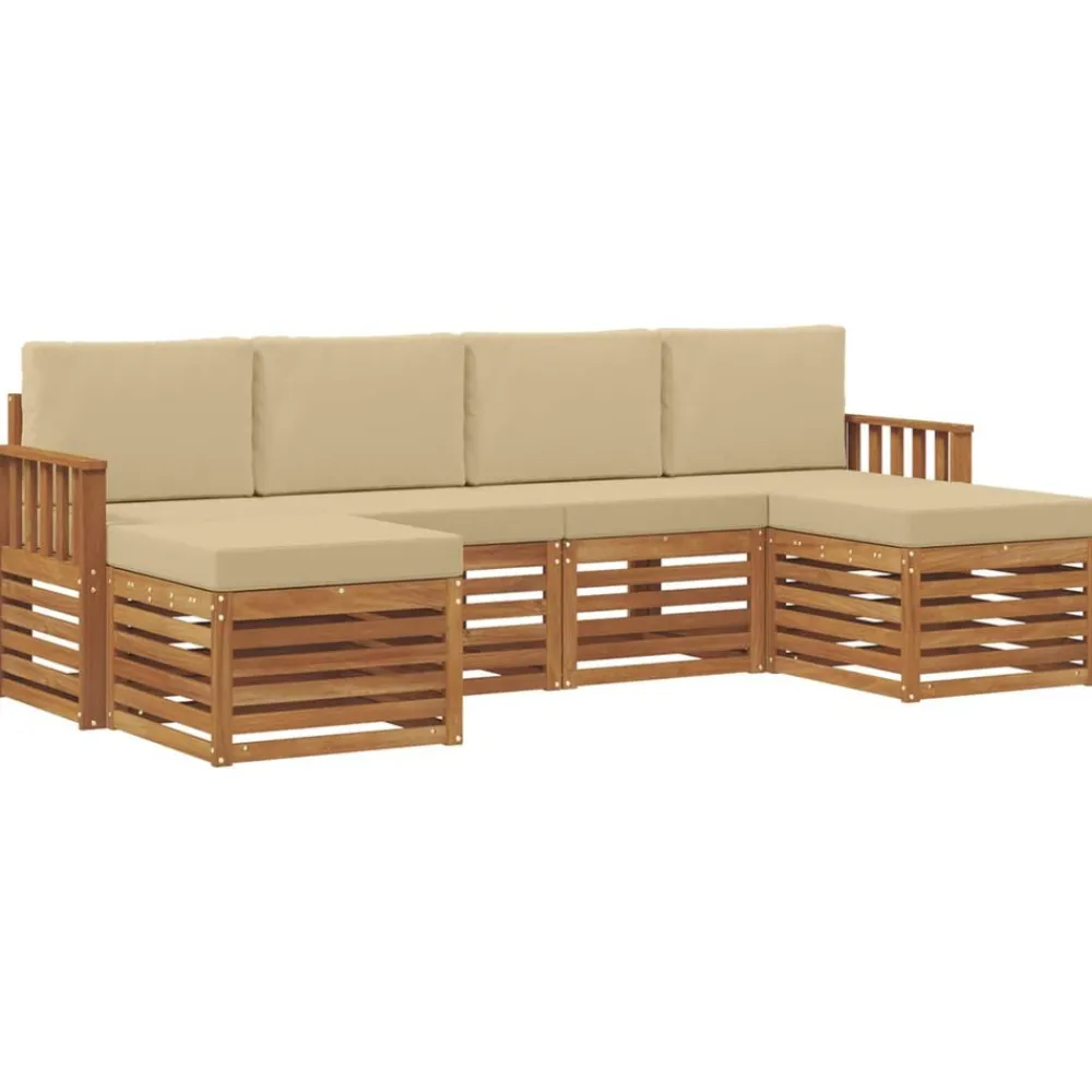 vidaXL Conjuntos De Muebles-Juegos de sofás 6 pcs Madera de Acacia Sólida