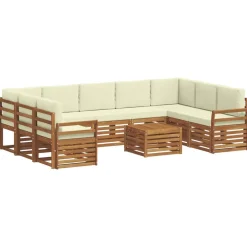 vidaXL Conjuntos De Muebles-Juegos de sofás 10 pcs Madera de Acacia Sólida