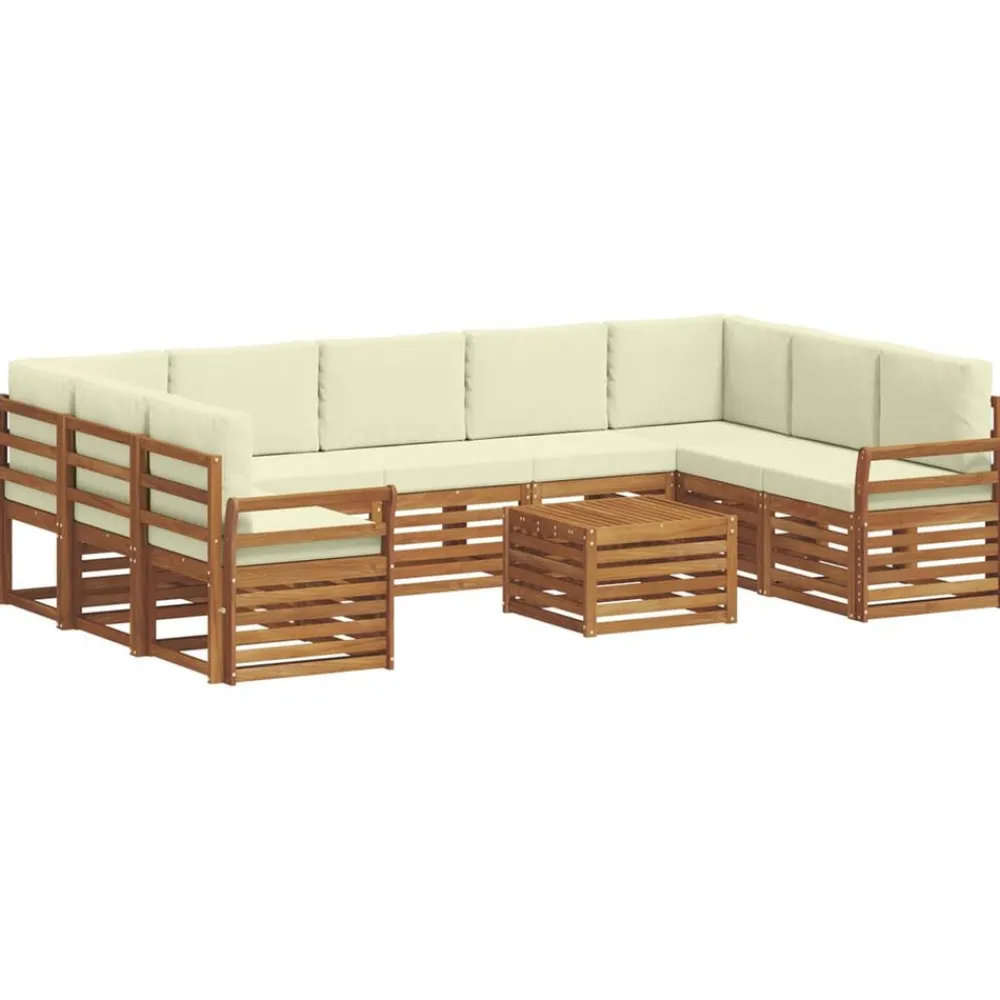 vidaXL Conjuntos De Muebles-Juegos de sofás 10 pcs Madera de Acacia Sólida