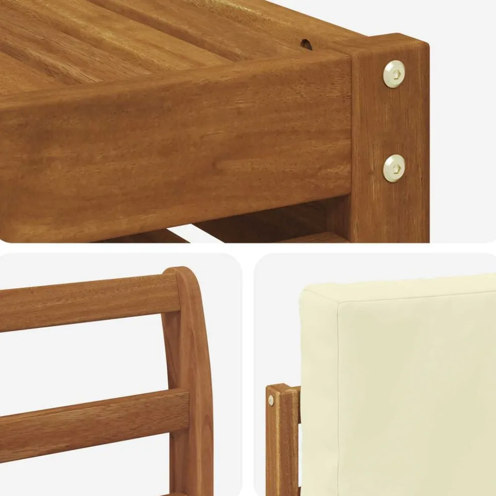 vidaXL Conjuntos De Muebles-Juegos de sofás 10 pcs Madera de Acacia Sólida