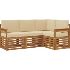 vidaXL Conjuntos De Muebles-Juegos de sofás 4 pcs Madera de Acacia Sólida