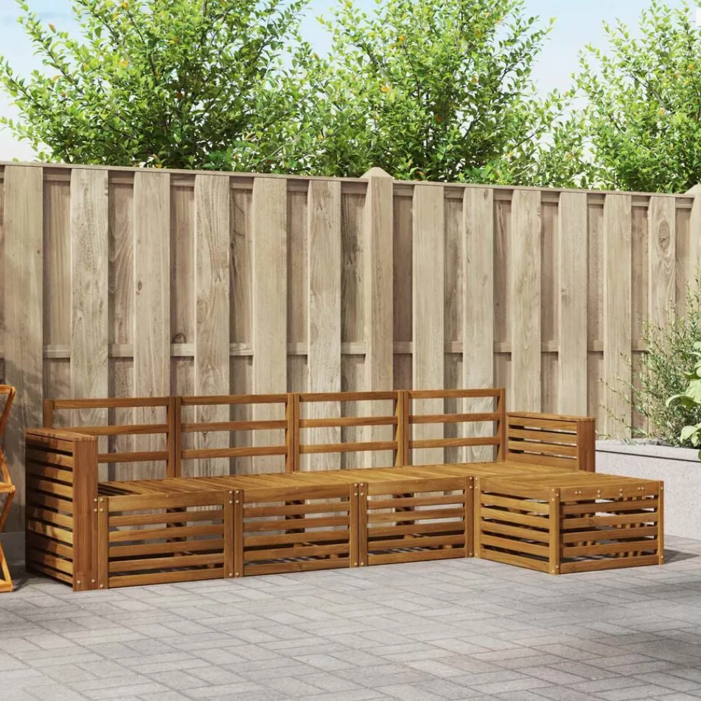 vidaXL Juegos de sofás 5 pcs Madera de Acacia Sólida Natural Hot