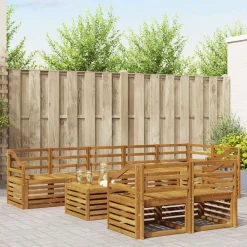 vidaXL Juegos de sofás 9 pcs Madera de Acacia Sólida Natural Clearance