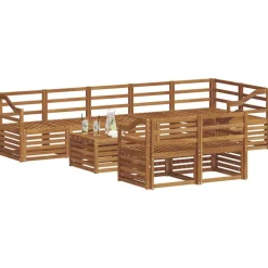vidaXL Juegos de sofás 9 pcs Madera de Acacia Sólida Natural Clearance