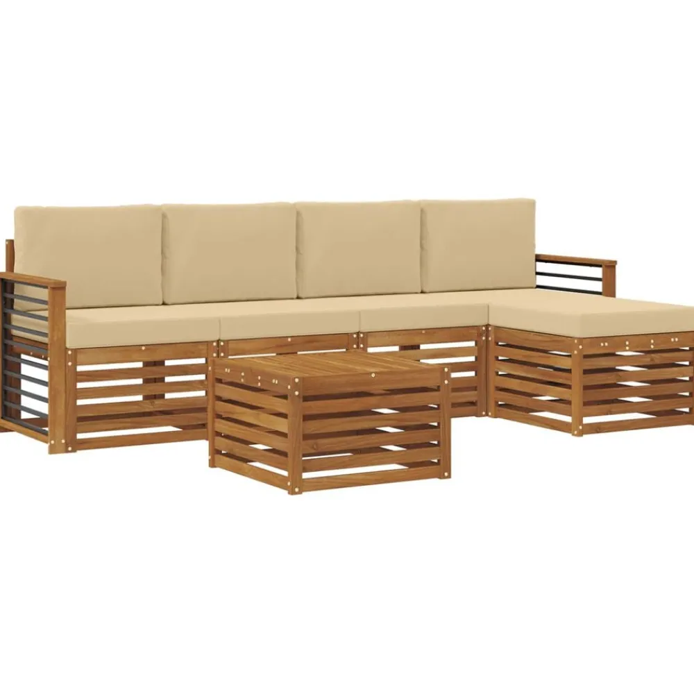 vidaXL Conjuntos De Muebles-Juegos de sofás 6 pcs Madera de Acacia Sólida