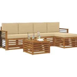 vidaXL Conjuntos De Muebles-Juegos de sofás 6 pcs Madera de Acacia Sólida