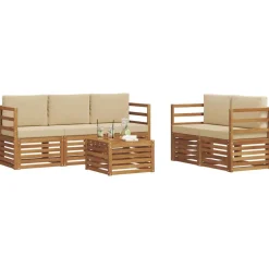 vidaXL Conjuntos De Muebles-Juegos de sofás 6 pcs Madera de Acacia Sólida