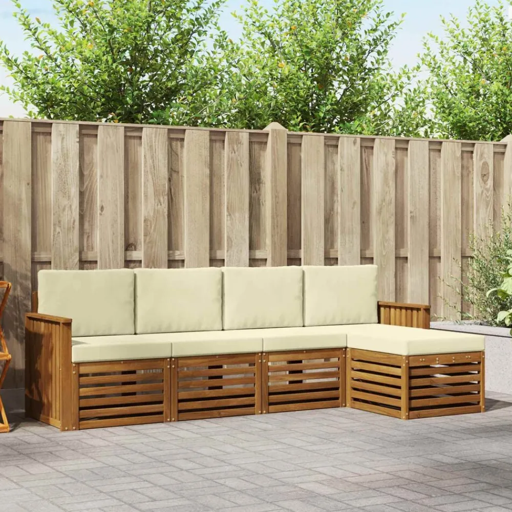vidaXL Conjuntos De Muebles-Juegos de sofás 5 pcs Madera de Acacia Sólida