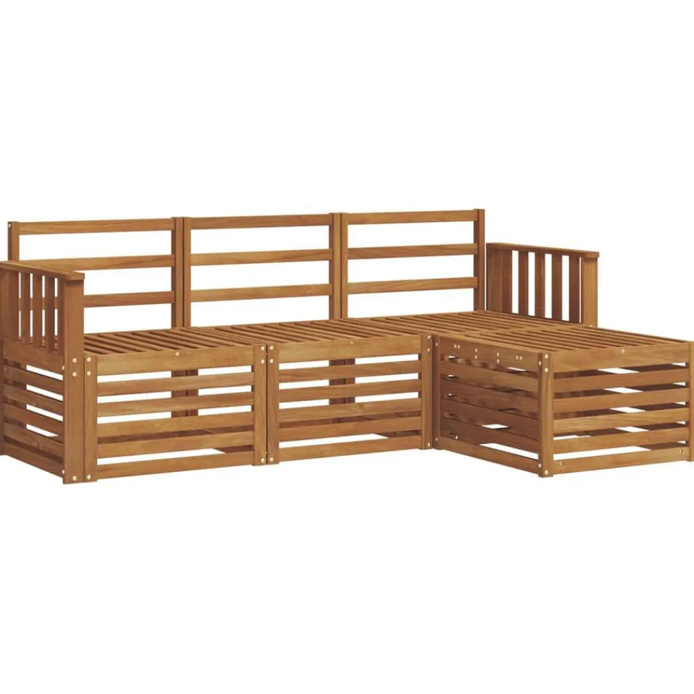 vidaXL Conjuntos De Muebles-Juegos de sofás 4 pcs Madera de Acacia Sólida