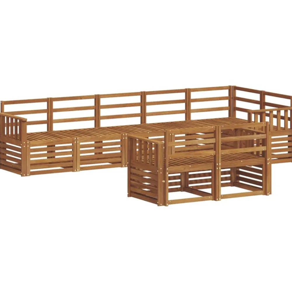 vidaXL Conjuntos De Muebles-Juegos de sofás 8 pcs Madera de Acacia Sólida