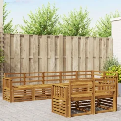 vidaXL Conjuntos De Muebles-Juegos de sofás 8 pcs Madera de Acacia Sólida