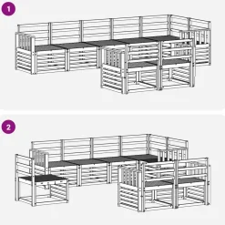 vidaXL Conjuntos De Muebles-Juegos de sofás 8 pcs Madera de Acacia Sólida