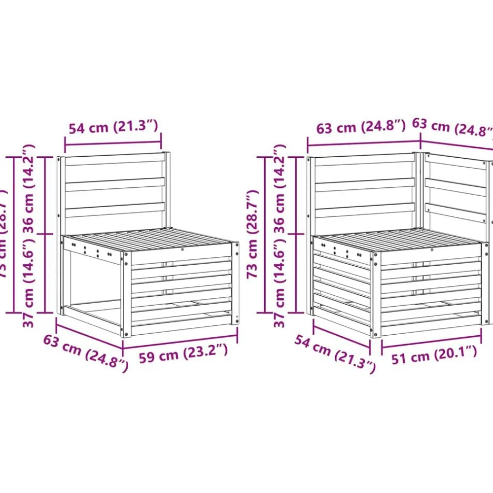 vidaXL Conjuntos De Muebles-Juegos de sofás 8 pcs Madera de Acacia Sólida