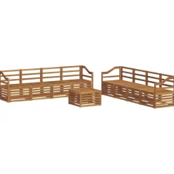 vidaXL Juegos de sofás 9 pcs Madera de Acacia Sólida Natural Discount